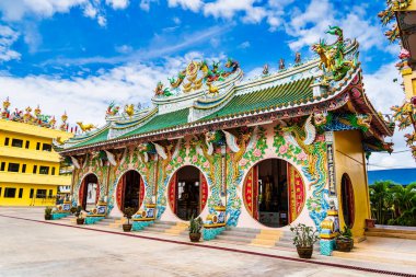 Nakhon Sawan, Thailand - March, 23, 2022 : Shrine Serpent king Chan Sen Is a Chinese style temple Created for people to worship gods.