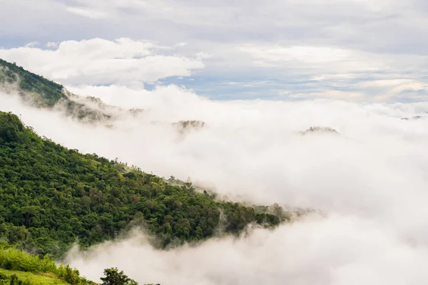 Пейзажна Туманність Фантастичний Мрійливий Схід Горах Гора Туманом Кхао Пхетчабун — стокове фото