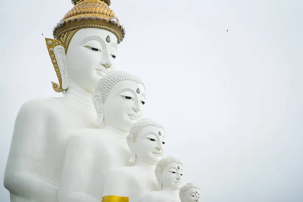 Phetchabun Thailand Mai 2021 Weiße Buddha Statuen Verschiedenen Größen Wat — Stockfoto