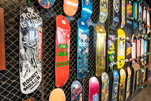Bangkok Thailand May 2022 Many Surfskate Hanging Skateboard Shop Wall — Foto de Stock
