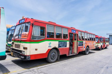 Bangkok, Tayland - 29 Mayıs 2022 Bangkok, Tayland 'daki otopark.