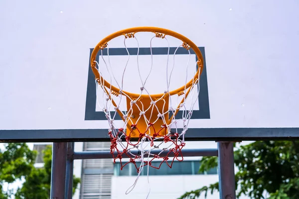 View Basketball Hoop Background Outdoor Park — Foto de Stock