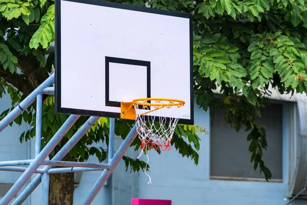 View Basketball Hoop Background Outdoor Park — Foto de Stock