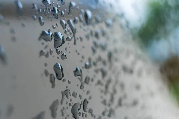 Raindrops Windshield Blurred Background — Photo