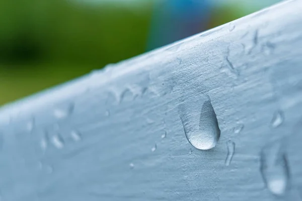 Water Drops Steel Railing Texture Backgrounds — Foto Stock