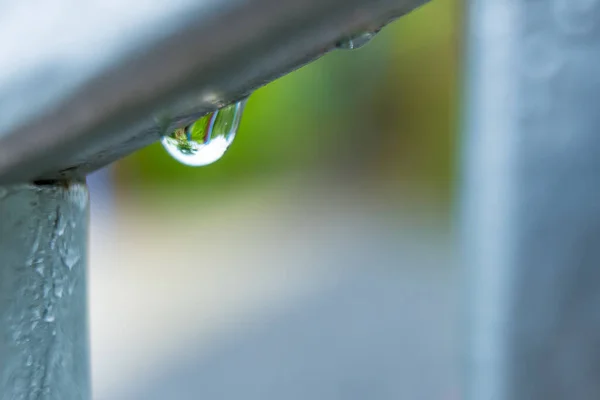 Water Drops Steel Railing Texture Backgrounds — Stock Fotó