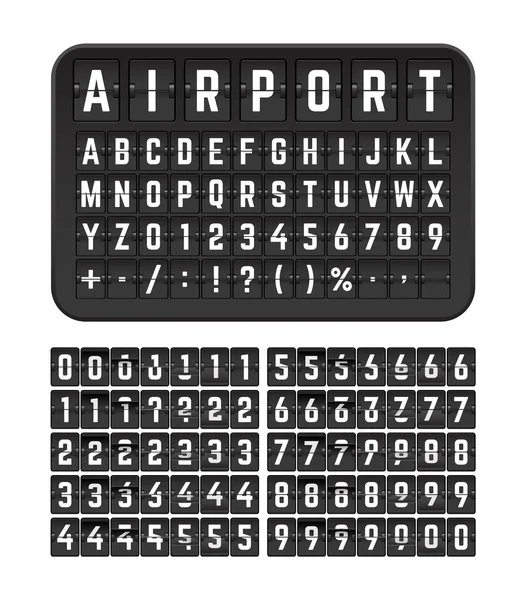 Quadro Valutazione Caratteri Flip Meccanici Terminale Realistico Flip Board Font — Vettoriale Stock