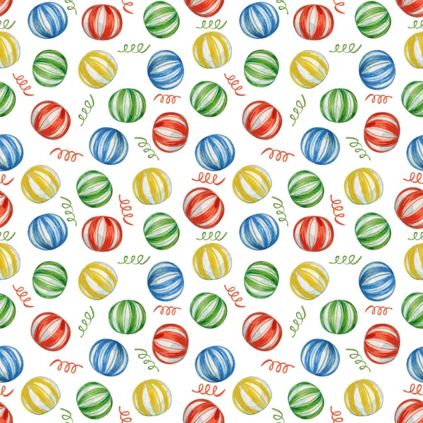 Watecolor Seamless Pattern Candys White Background — Stock Photo, Image
