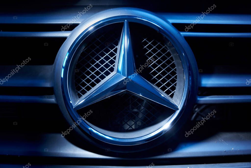Mercedes car logo, close up