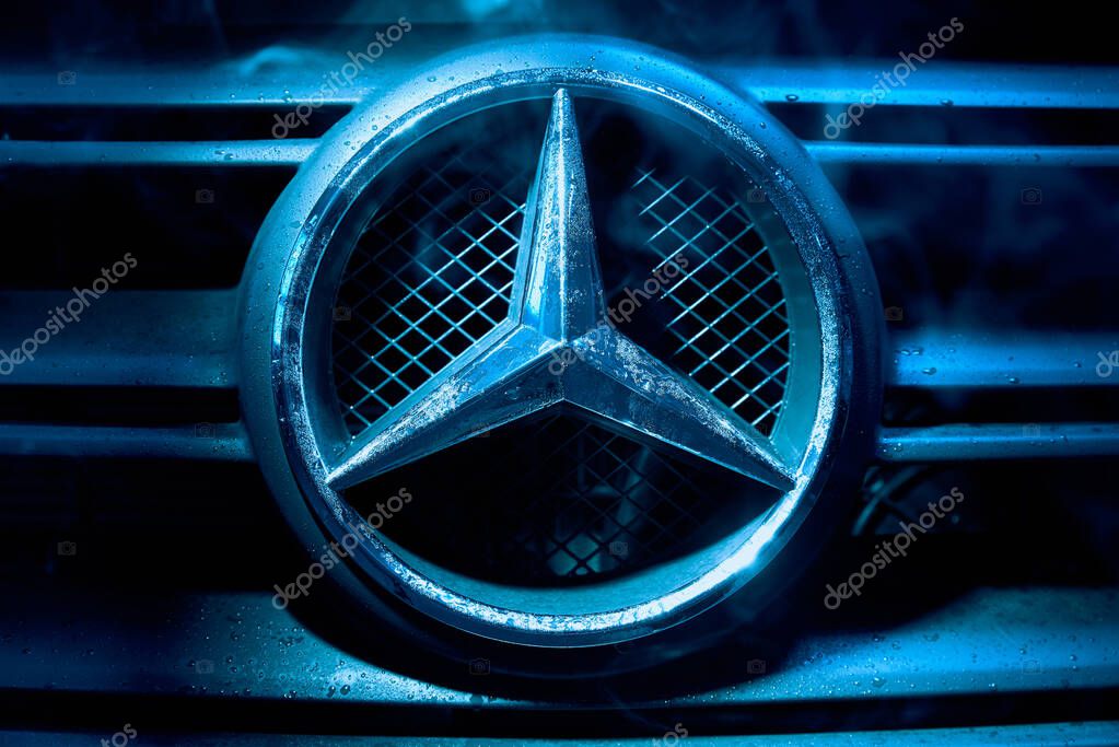 Mercedes car logo, close up