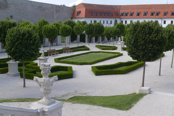 Landscape Park Tree Bush European Style Statues — Stock Photo, Image