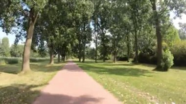 Cycling on a beautiful road