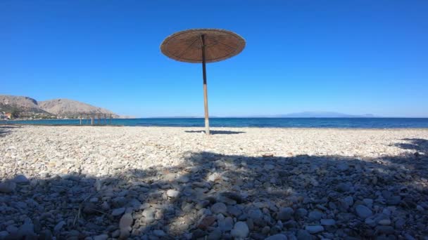 Maravillosa Vista Mar Playa Mediterráneo — Vídeos de Stock