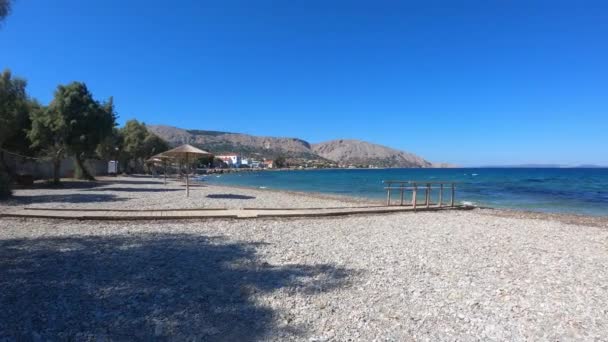 Maravillosa Vista Mar Playa Mediterráneo — Vídeo de stock