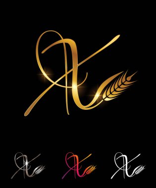 Altın Buğday ve Tahıl Monogramı Baş harfleri X