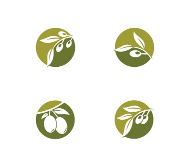 Basit Düz Zeytin Logo Vektörü İşareti 