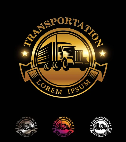 Golden Circle Camion Logo Signe — Image vectorielle