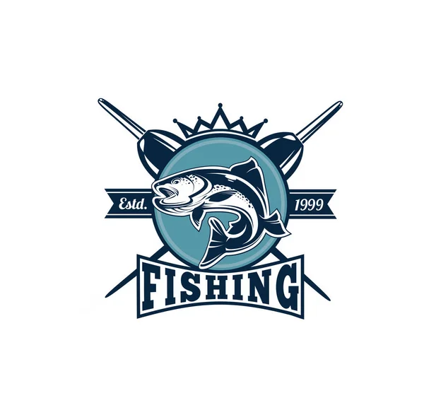 Fischereiturnier Emblem Vorlage Vektor Logo — Stockvektor