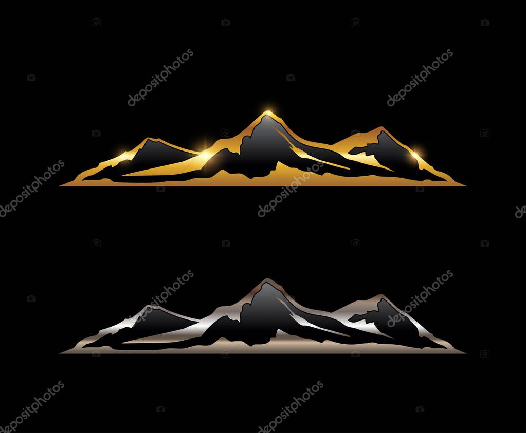 Golden and Silver Mountain Icon Sign