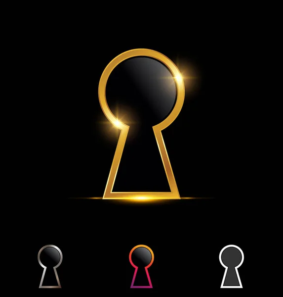 Signe Vectoriel Golden Key Hole — Image vectorielle