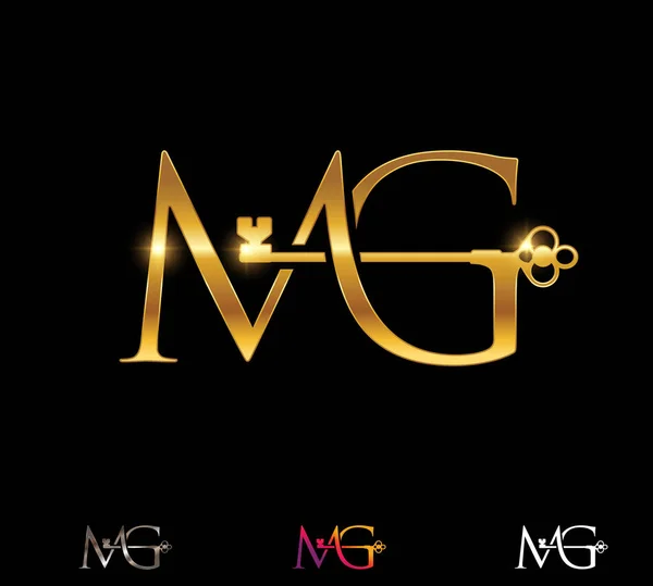 Mgホームと不動産 Monogram Logo — ストックベクタ