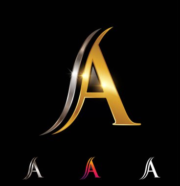 Altın ve Gümüş Monogram Logo Harf A