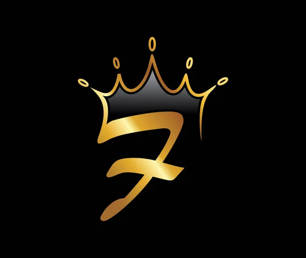 Corona Oro Monogramma Lettera Iniziale — Vettoriale Stock