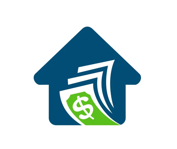 Casa Dinheiro Logotipo Vetor Ícone Sinal — Vetor de Stock