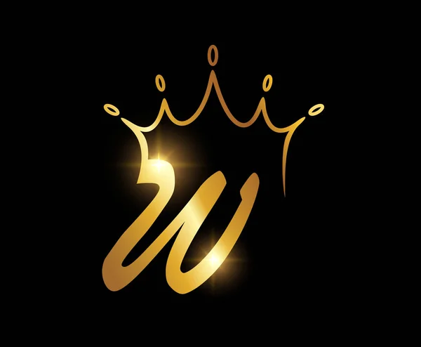 金王冠标识首字母W — 图库矢量图片
