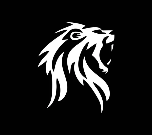 Tanda Vektor Kepala Singa Logo - Stok Vektor
