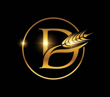 Altın Buğday Tanesi Monogramı İlk harf D