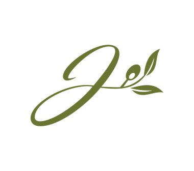 Üzüm Vine Monogramı İlk Logo Harfi J