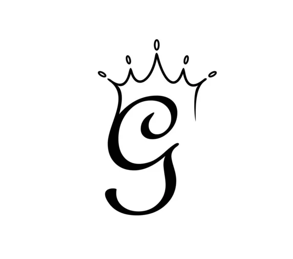Crown Monogram Logosu Baş Harfi — Stok Vektör