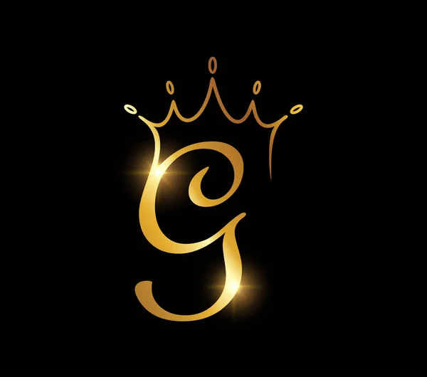 Монограмма Золотой Короны Логотип Начальное Письмо — стоковый вектор
