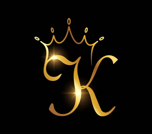 金王冠标志首字母K — 图库矢量图片