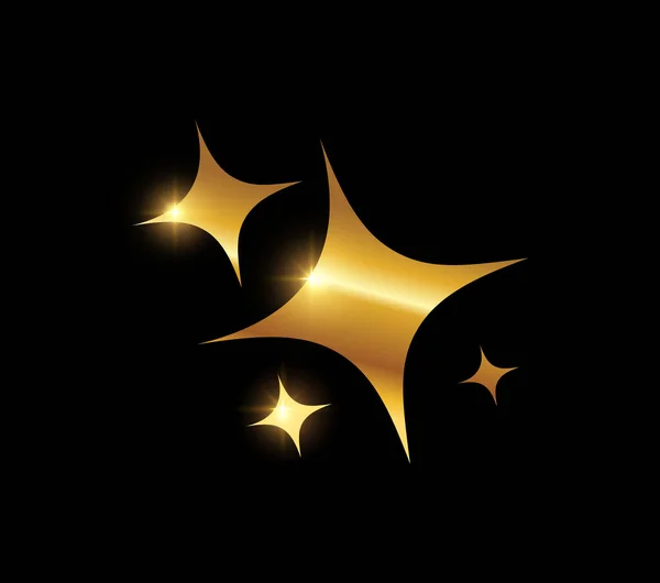 Знак Вектора Золотой Сияющей Звезды — стоковый вектор