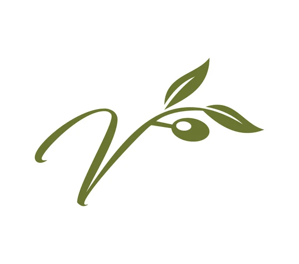 Vine Mongram Initial Logo Letter — 스톡 벡터