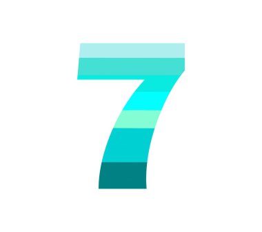 Birden fazla renk vektöründe sayısal sayı yedi veya yedi.