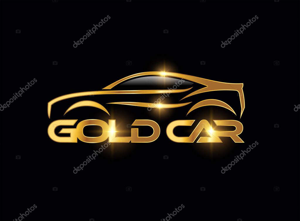 Golden Luxury car Logo Sign