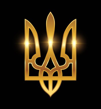Ukrayna Mızrak Logosu Ukrayna Tryzub Altın Rengi