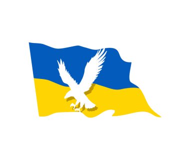 Ukrayna Bayrağıyla Duran Kartal