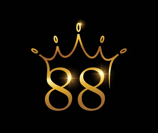 Golden Luxury Crown Monogram Number — Stock Vector