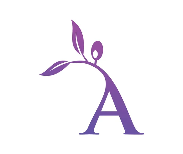 Grape Vine Monogram Logo Letter — 스톡 벡터