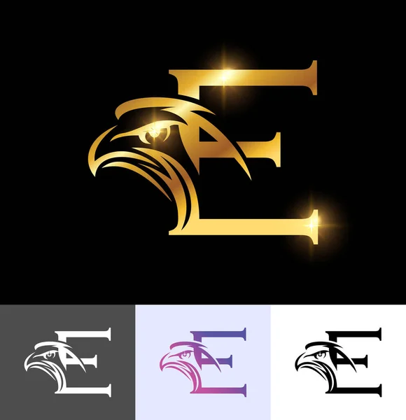 Golden Eagle Monogram Logo Lettre Signe Vectoriel — Image vectorielle