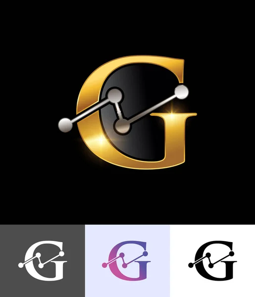 Логотип Golden Technology Letter — стоковый вектор