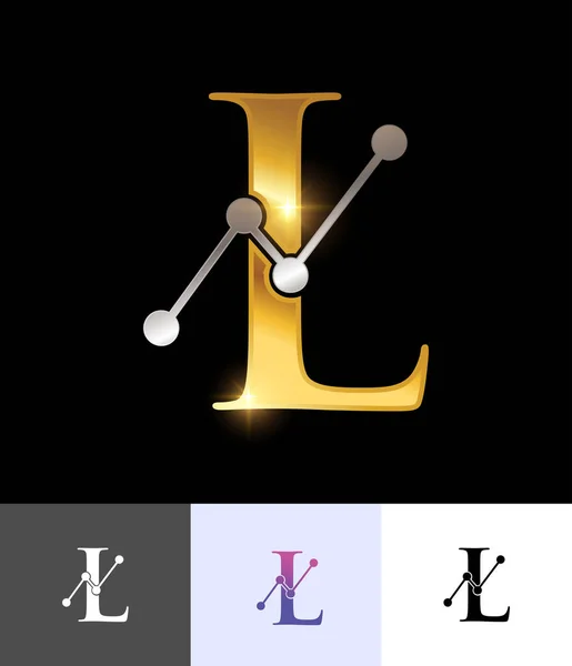 金科技字母表标识字母L — 图库矢量图片