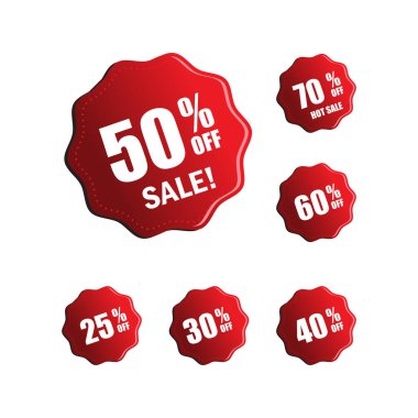 Kırmızı Satış Tanıtım Vektörü İşareti