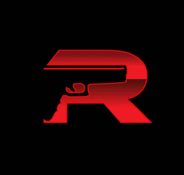 Logo Taktického Monogramu Pistole Počáteční Písmeno — Stockový vektor
