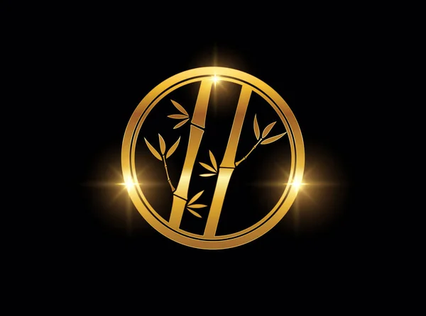 Golden Bamboo Σύμβολο Διάνυσμα — Διανυσματικό Αρχείο