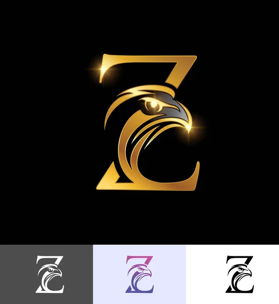 Golden Eagle Mongram Initial Letter — 스톡 벡터